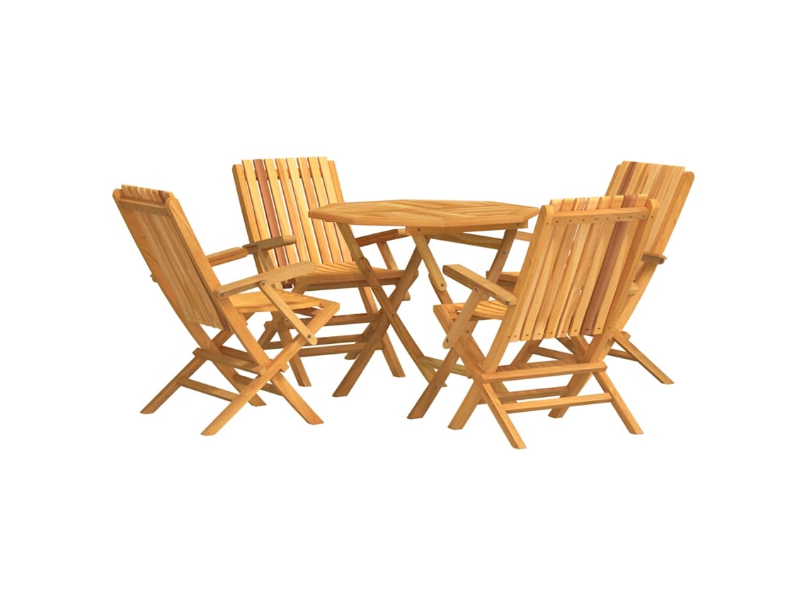 Maison Exclusive - Juego De Comedor Para Jardín 5 Piezas Madera Maciza De Teca