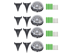 2026-4 Pack Luces Solares Jardín 8 Led Exteriores Para Acera Patio Sendero Alumbra Blanca