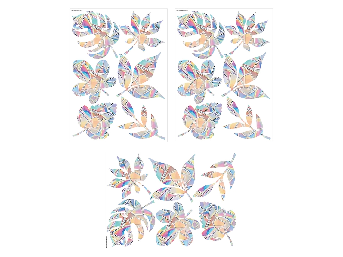 MEOIRUERY Pegatinas de ventana de luz solar multicolor, Patrón de prisma Antigulación de ventanas contra la colisión para protección de aves salvajes, aplicació