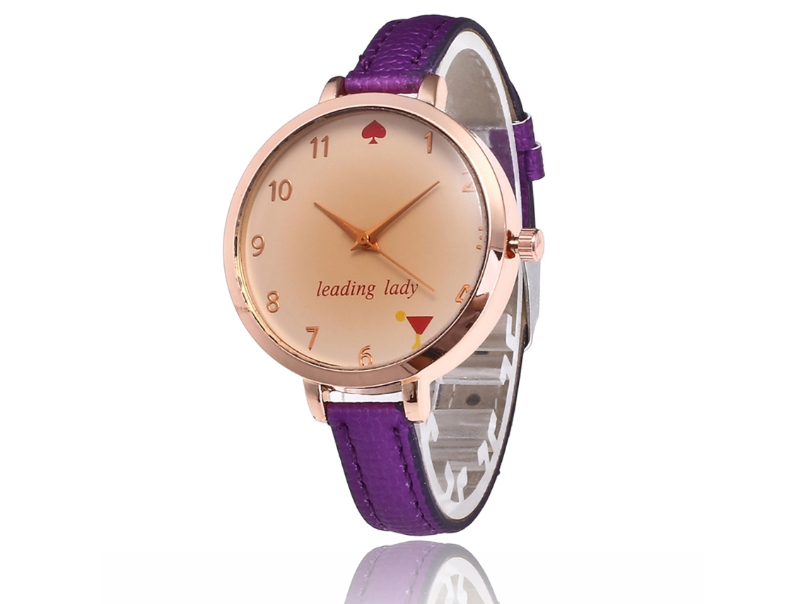 Reloj De Pulsera Analógico De Cuarzo Para Mujer Zhoulianfa Con Correa Fina Morada.