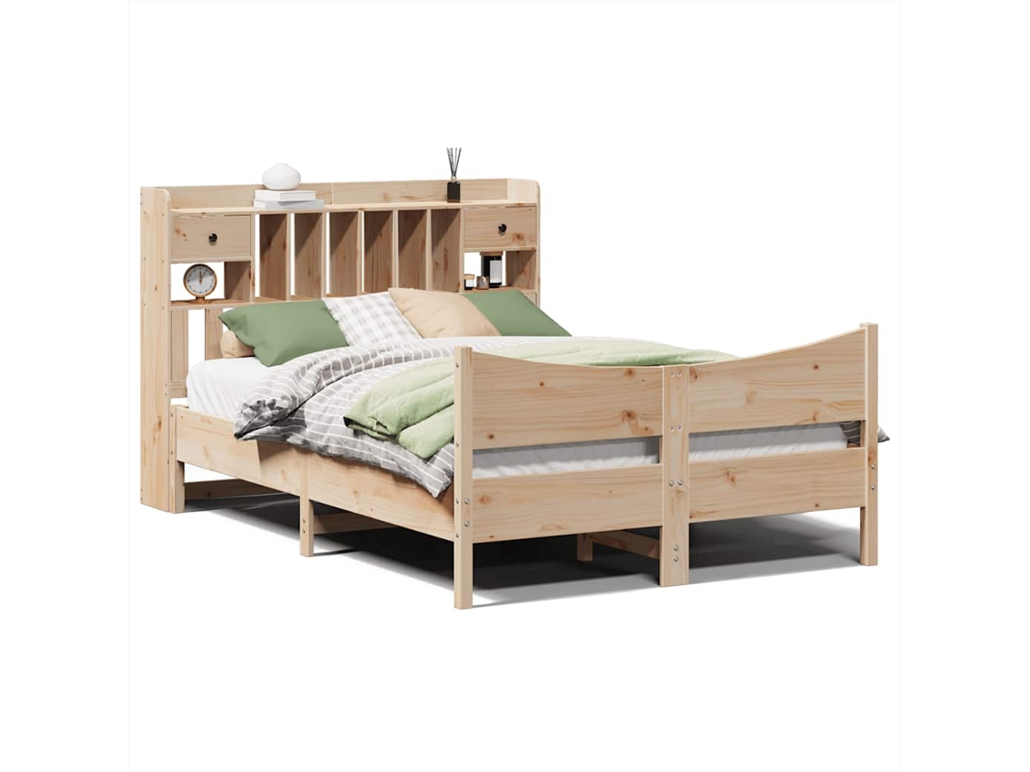 Maison Exclusive - Estructura De Cama Sin Colchón Madera De Pino Blanca 140x200 Cm