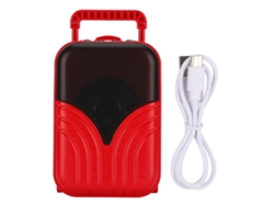 Altavoz Bluetooth Inalámbrico Portátil, Mini Estuche Para Maleta, Reproductor De Música De 3w, Rojo