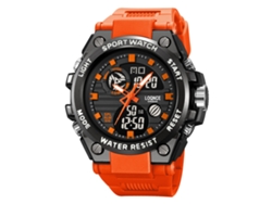 Reloj Electrónico Multifuncional Impermeable De Doble Pantalla, Moderno Y Elegante Para Estudiantes (naranja)