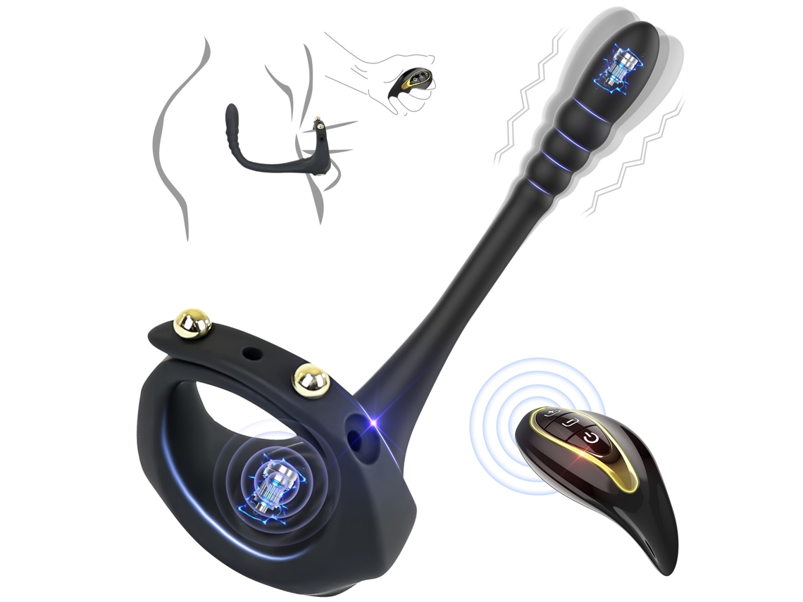 Anillo Vibrador Para Pene Con Control Remoto Y Masajeador Prostatico