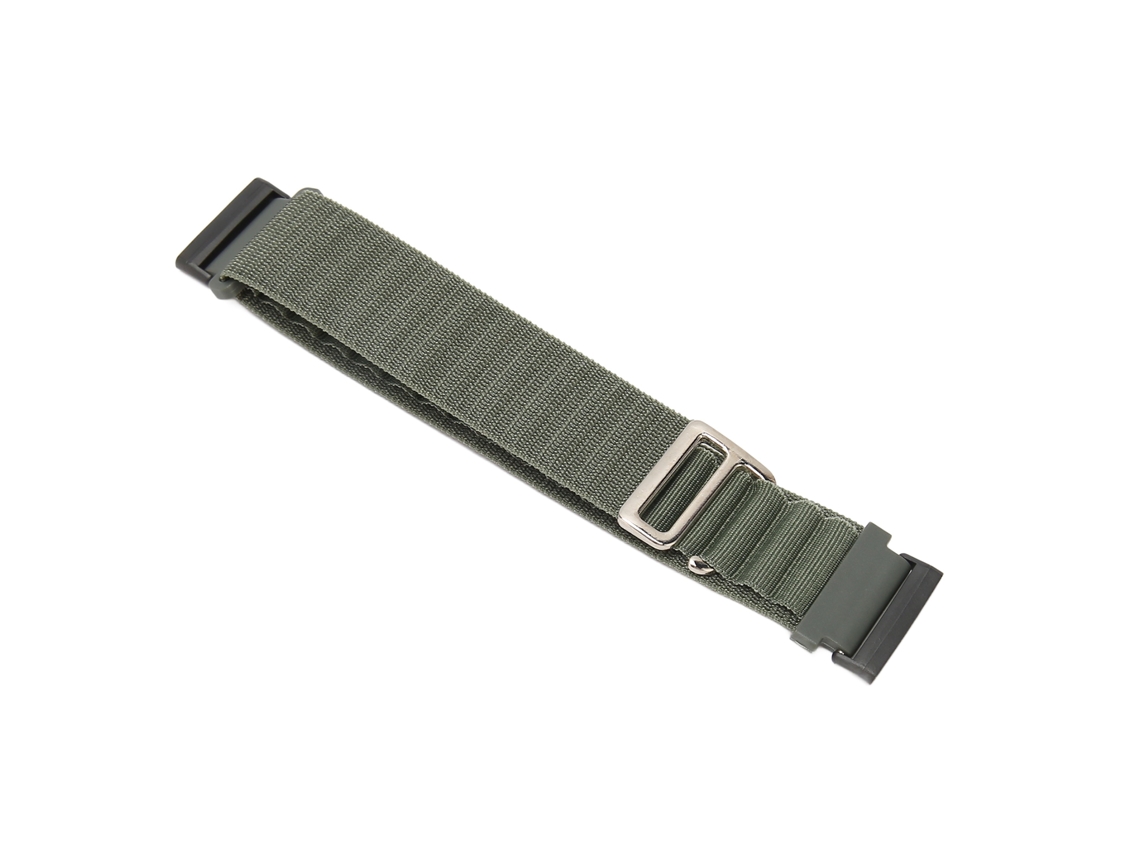 Pulsera Elástica De Nailon Tejido Para Fitbit Versa 4/3 Sense 2 Con Gancho Grande - Verde Oliva