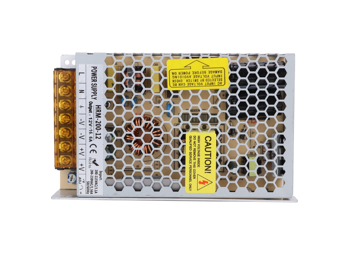 Fuente De Alimentación De 12 V 16,6 A 200 W Para Tiras Led Flexibles De Cc De Bajo Voltaje Para Interiores.