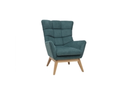 Sillón escandinavo en tela chenilla celadón y madera Clara Brody Miliboo