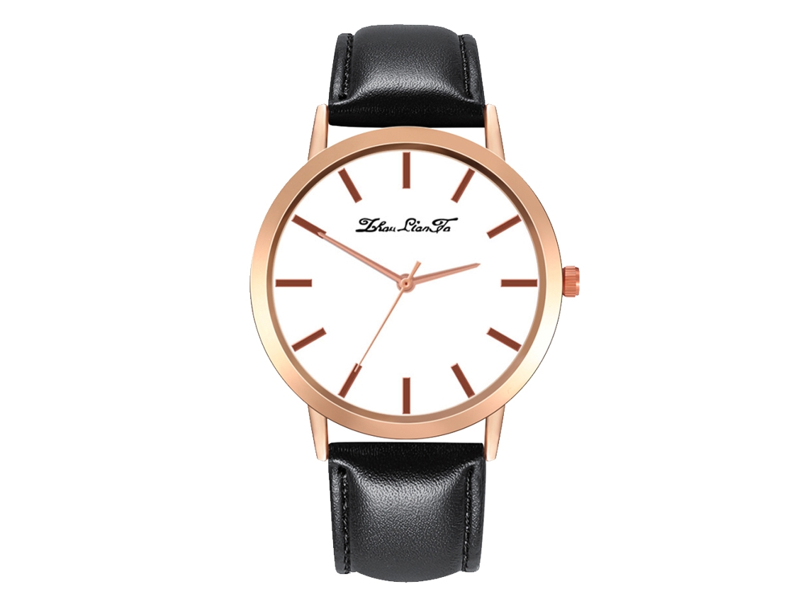 Reloj De Pulsera Analógico De Cuarzo Para Mujer Con Correa De Pu De Estilo Clásico (negro)