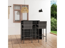 Conjunto Bar 3 Peças Para Jardim Cinzento Dkd Home Decor