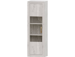 Vitrina MUEBLAM Niza (Blanco Artic y Dorado - Melamina - 60x190x42 cm)
