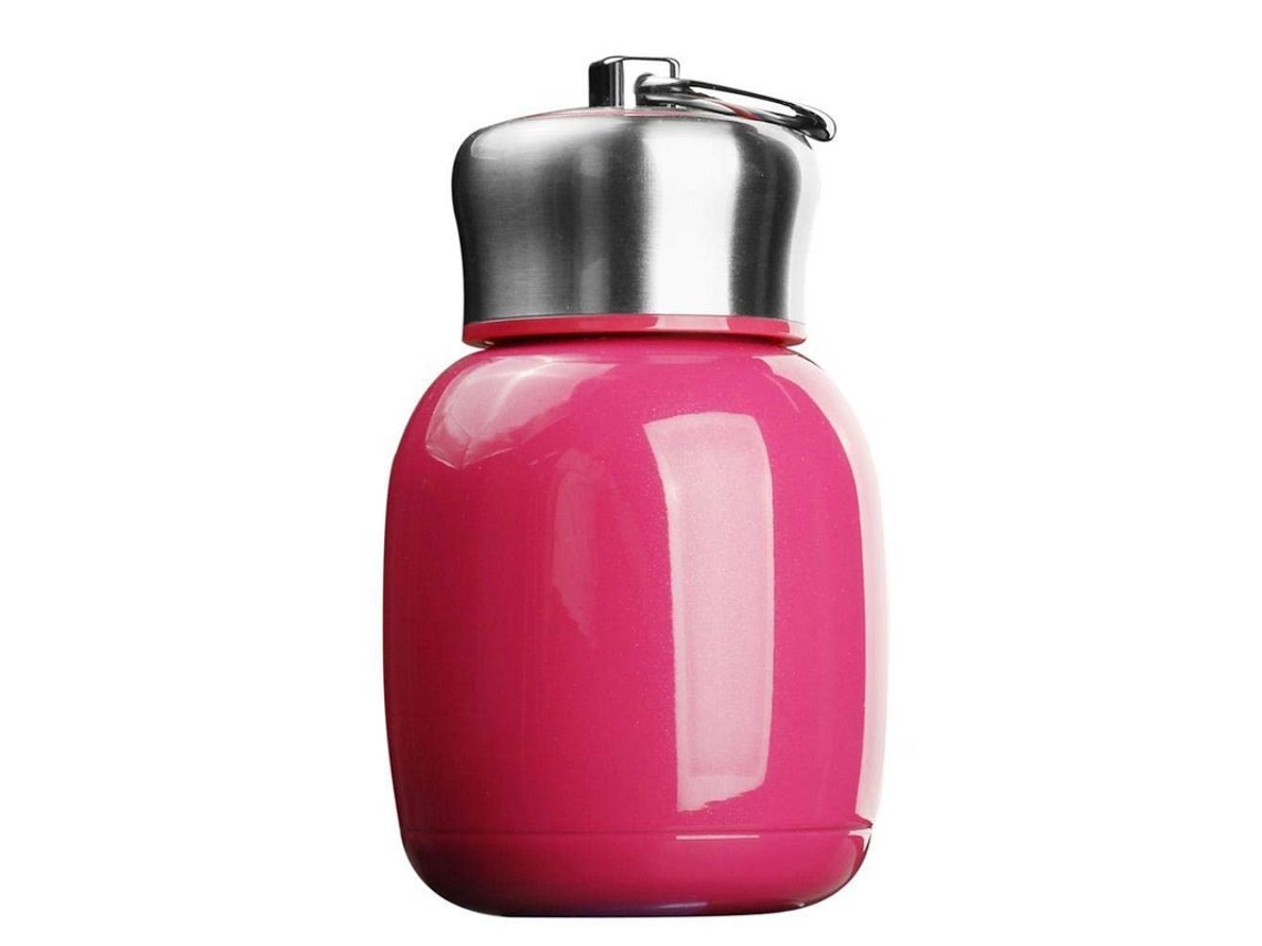 Garrafa de água esportiva portátil pequena 2026 com isolamento a vácuo e à prova de vazamentos (rosa-vermelhão, 200ml)