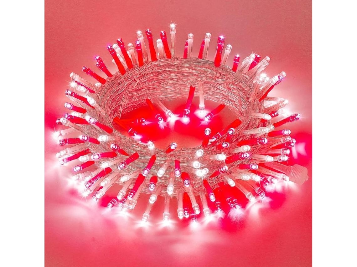 100m 800led Cuerda De Luz 8 Modos Adecuado Para Decoración De Árbol De Navidad Con Control Remoto Eu Gusshious Rojo Y Blanco