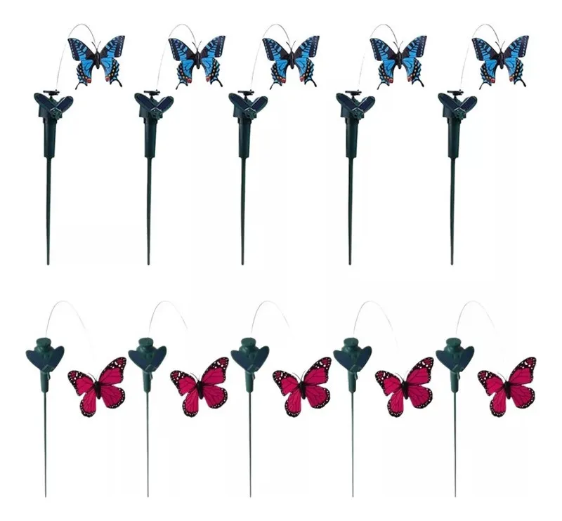 10 estacas de mariposas flotantes y danzantes para decoración.