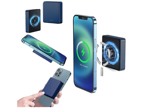 Cargador Magsafe Fonte Alimentação Backup Carregamento Sem Portátil YIZHOOD Azul