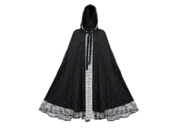 Capa De Halloween Para Mujeres Con Encaje Traje De Fiesta Talla Única Negro Talla Única