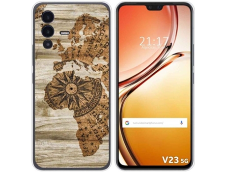 Carcasa para Vivo V23 5G TUMUNDOSMARTPHONE Dibujos Madera 07 Multicolor