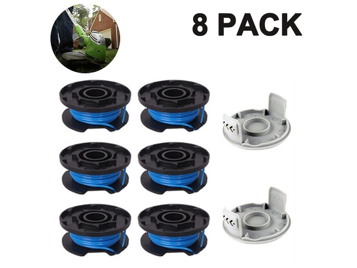 2026-hilo De Bobina De Recambio Para Cortacésped Con 2 Taponeras Compatible Ryobi One+ 18v, 24v, 40v Inalámbrico