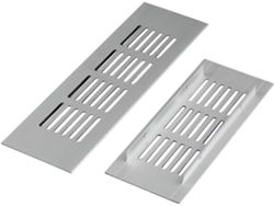 Juego De 2 Rejillas Ventilación Plateadas Para Cocina, Radiador Aleación Aluminio, Zócalo Con Tornillos Arm...