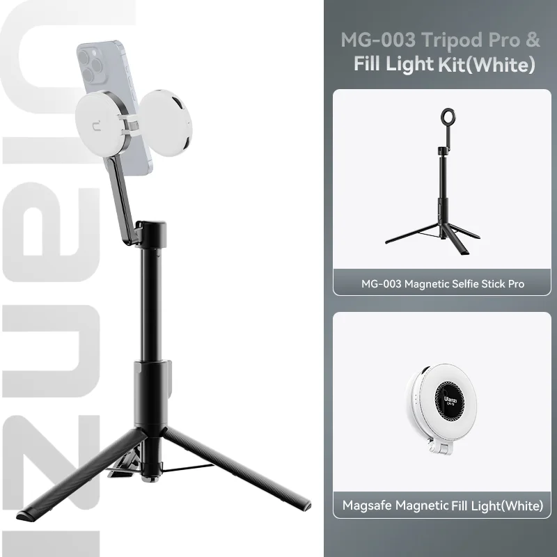Kit de 2 palos selfie con trípode magnético MG-002 para iPhone 16/15 versión Magsafe Pro, control remoto Bluetooth