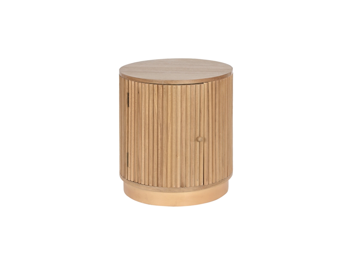 Mesita De Noche Paulownia Mdf Puerta 43x43x48cm