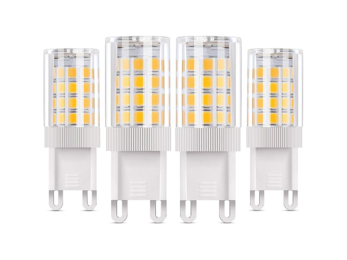 Bombilla Led G9, 5w Equivalente A Halógena De 50w, 4 Unidades, Blanco Cálido 3000k, Ángulo De Haz De 360°, 360lm, No Regulable.