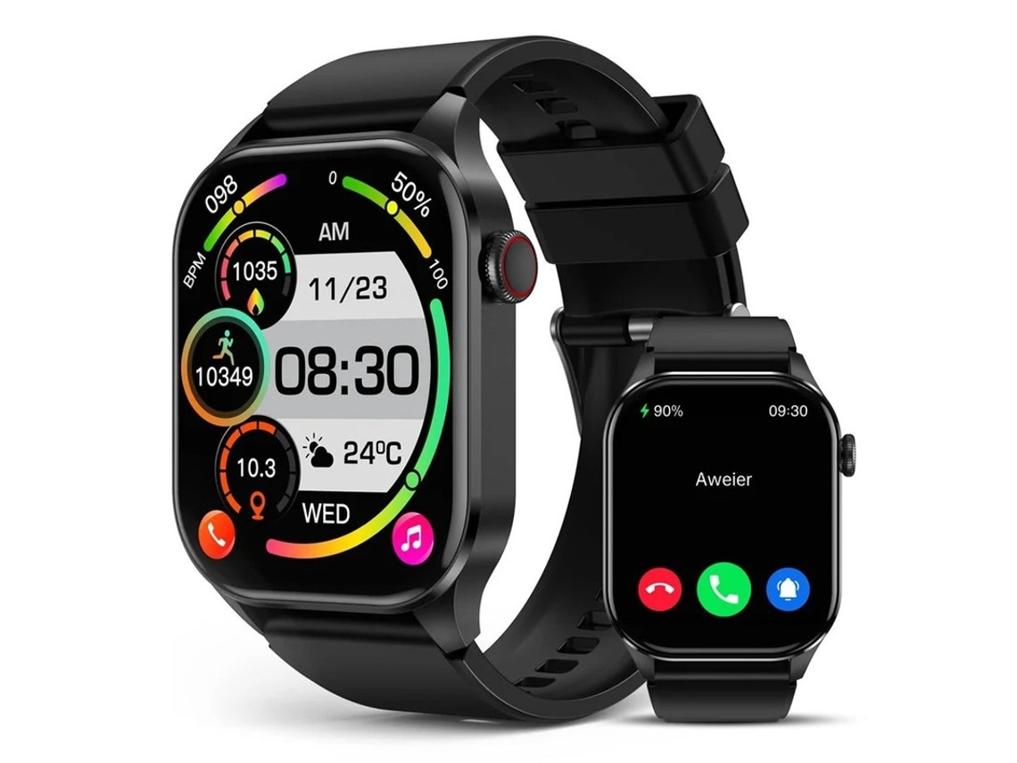 Reloj inteligente Yizhood para hombres y mujeres con monitor de oxígeno en sangre por infrarrojos y pantalla AMOLED de 2,04 pulgadas