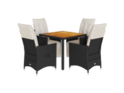 Maison Exclusive - Set De Muebles Jardín 5 Pzas Con Cojines Ratán Sintético Negro