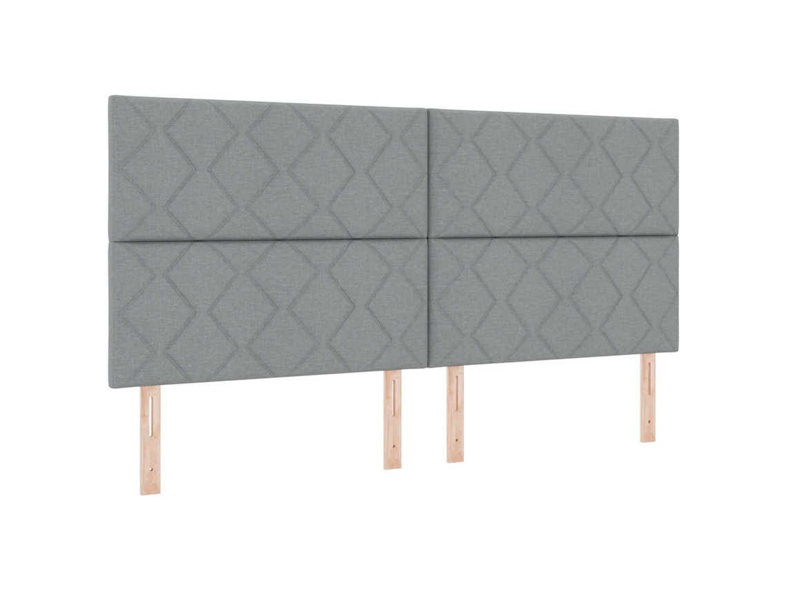 Maison Exclusive - Cabecero Led Gris Claro 200 Cm Tela