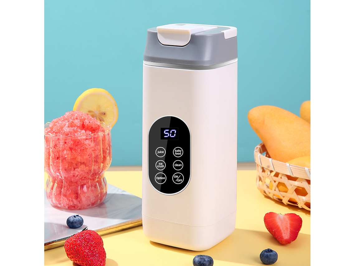 Exprimidor de frutas Eifson de 420 ml, carga USB, autolimpiable, con 12 cuchillas (blanco)
