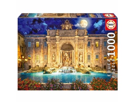 Puzzle EDUCA de 1000 Piezas Fuente de Trevi en Roma 19923