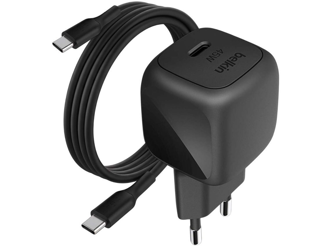 Cargador De Pared Rápido Usb-c De 45 W Con Power Delivery Y Pps Y Cable Usb-c De 1 M