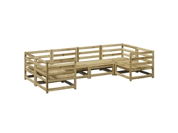 Maison Exclusive - 6 Pcs Conjunto De Sofás De Jardim Madeira De Pinho Impregnada