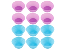 NEVEANCE Tazas de silicona reutilizables antiadherentes para hornear, moldes para cupcakes y muffins