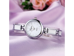 Reloj De Pulsera Analógico De Cuarzo Para Mujer Con Correa De Poliuretano Y Decoración De Diamantes De Imitación (azul)