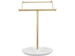 Soporte De Metal Dorado Para Guardar Diademas Con Bandeja Inferior Estable.