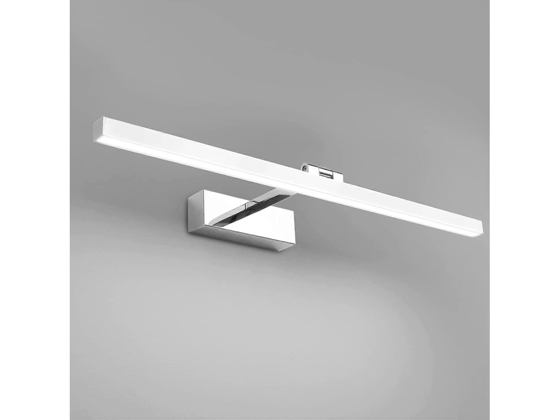 Omni-luz De Espejo Baño Led 12w 50cm Ip44 Giratoria 180° Blanco Frío 5500k Plata