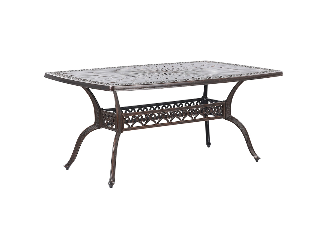 Mesa de comedor para 6 personas BELIANI Lizzano de Aluminio Marrón 102x165x72