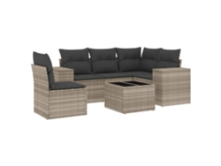Maison Exclusive - Set De Sofás De Jardín 6 Pzas Y Cojines Ratán Sintético Gris