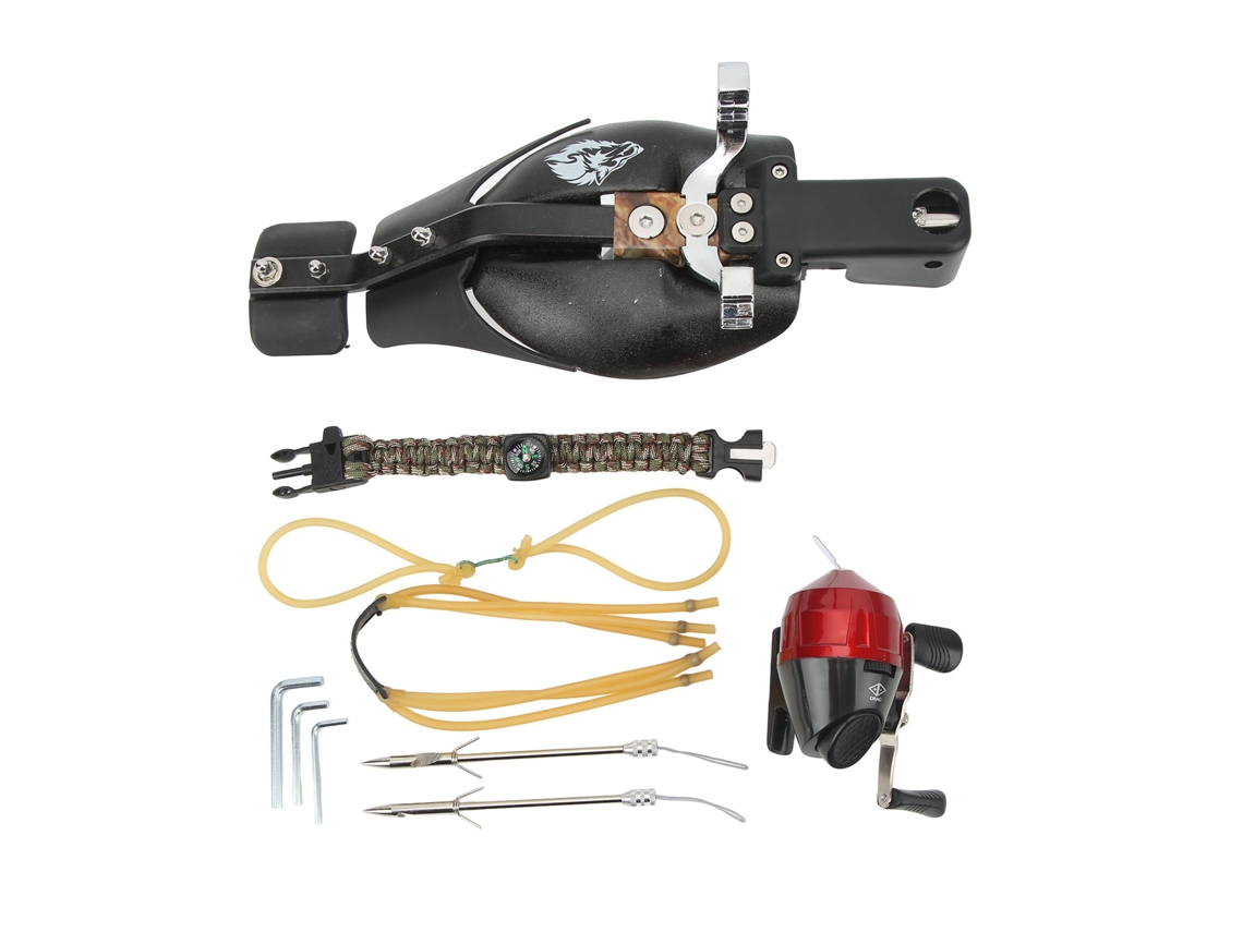 Lança Pedras Para Pesca Com Mira Laser Infravermelha, Inox E Abs, Com Carretilha E Dardos