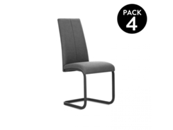 Pack 4 sillas de comedor Smile tejido Gris Antracita Smile 45,3 x 100 x 38cm cm
