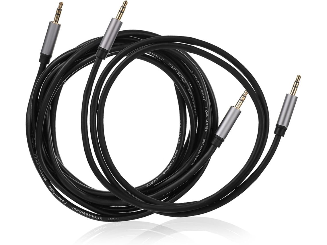 De Audio Negro Para Auriculares (paquete De 2), Cable Auxiliar Estéreo Macho A Macho, Transmisión De Audio Nítida,