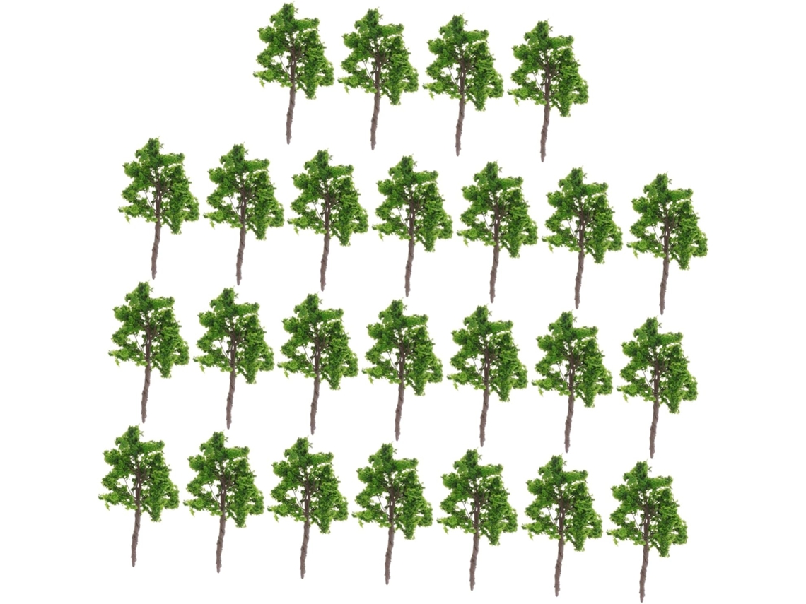 25 Piezas De Plástico Verde En Miniatura Para La Creación De Maquetas Y La Decoración De Dioramas.