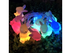 Luz De Cadeia Coelho Páscoa 1,5m 10 Led Decorativa Bonita Ambiente Festivo Plástico Durável