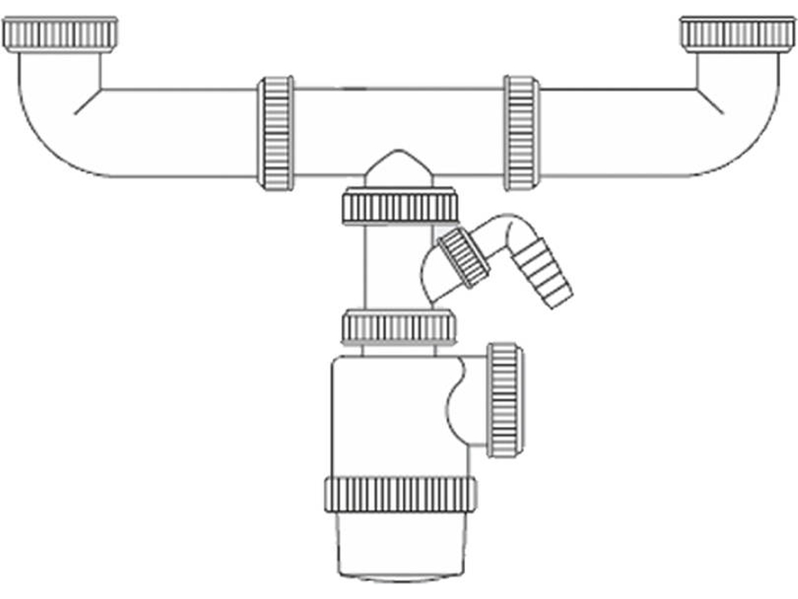 Sifón MIRTAK Botella Extensible Doble Con Salida Lavavajillas