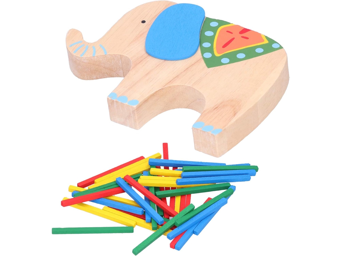 Juguete educativo apilable con forma de elefante, bloques de madera coloridos para el desarrollo cognitivo. SFUSHOS