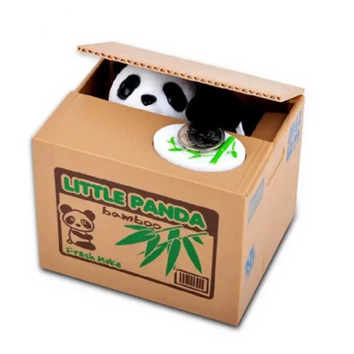 Caja fuerte electrónica para niños con depósito de monedas Mdug (panda)