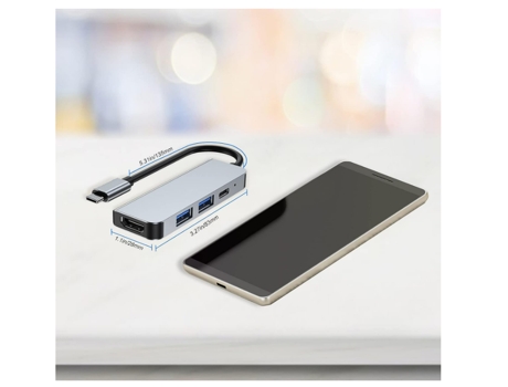 Estación de acoplamiento USB C 4 en 1, concentrador USB C, adaptador para MacBook, Mac Pro, Mac Mini, iMac (gris) CHRONUS