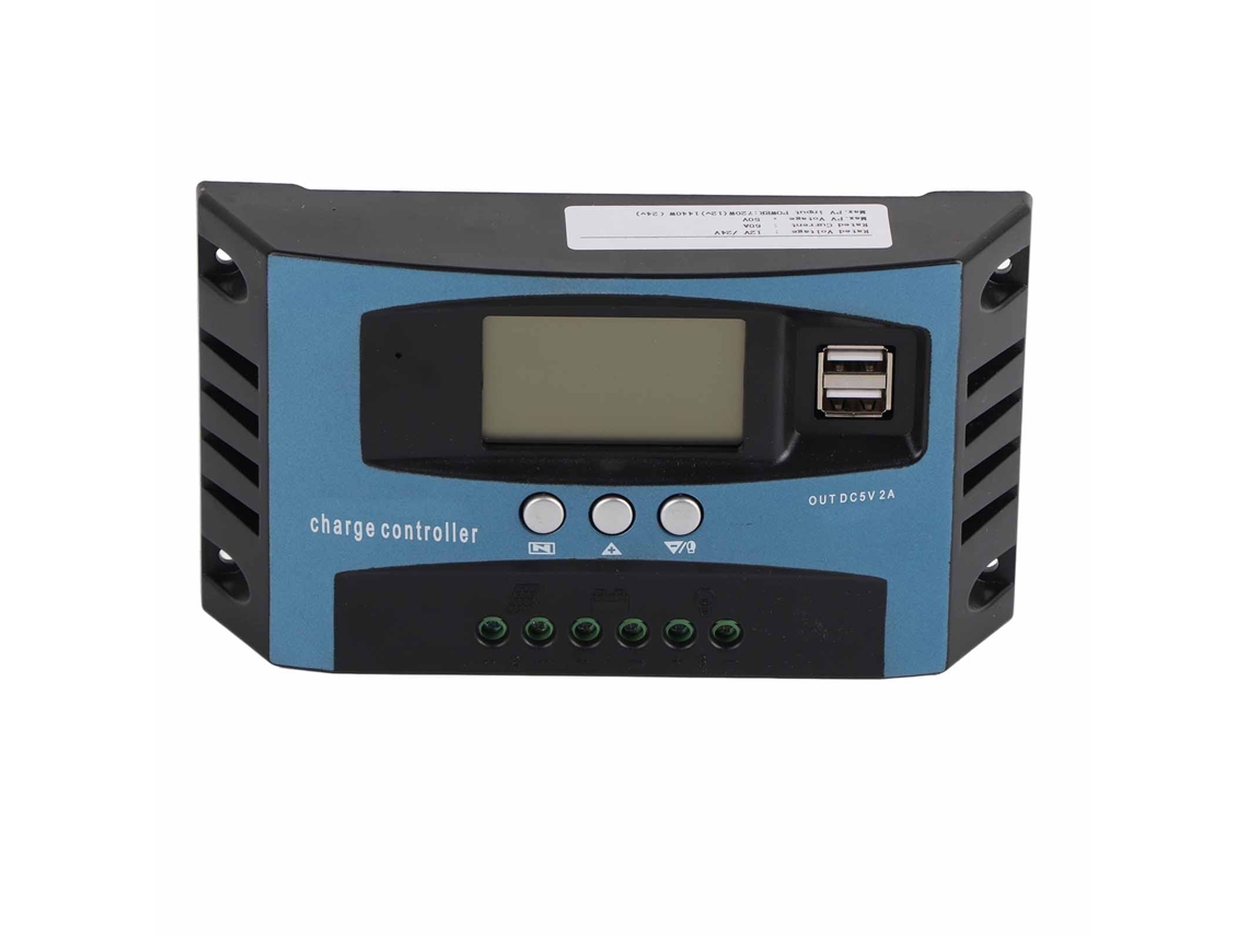 Regulador De Carga Solar Mppt 12v 24v Con Identificación Inteligente Y Pantalla Lcd 60a (descarga 20a)