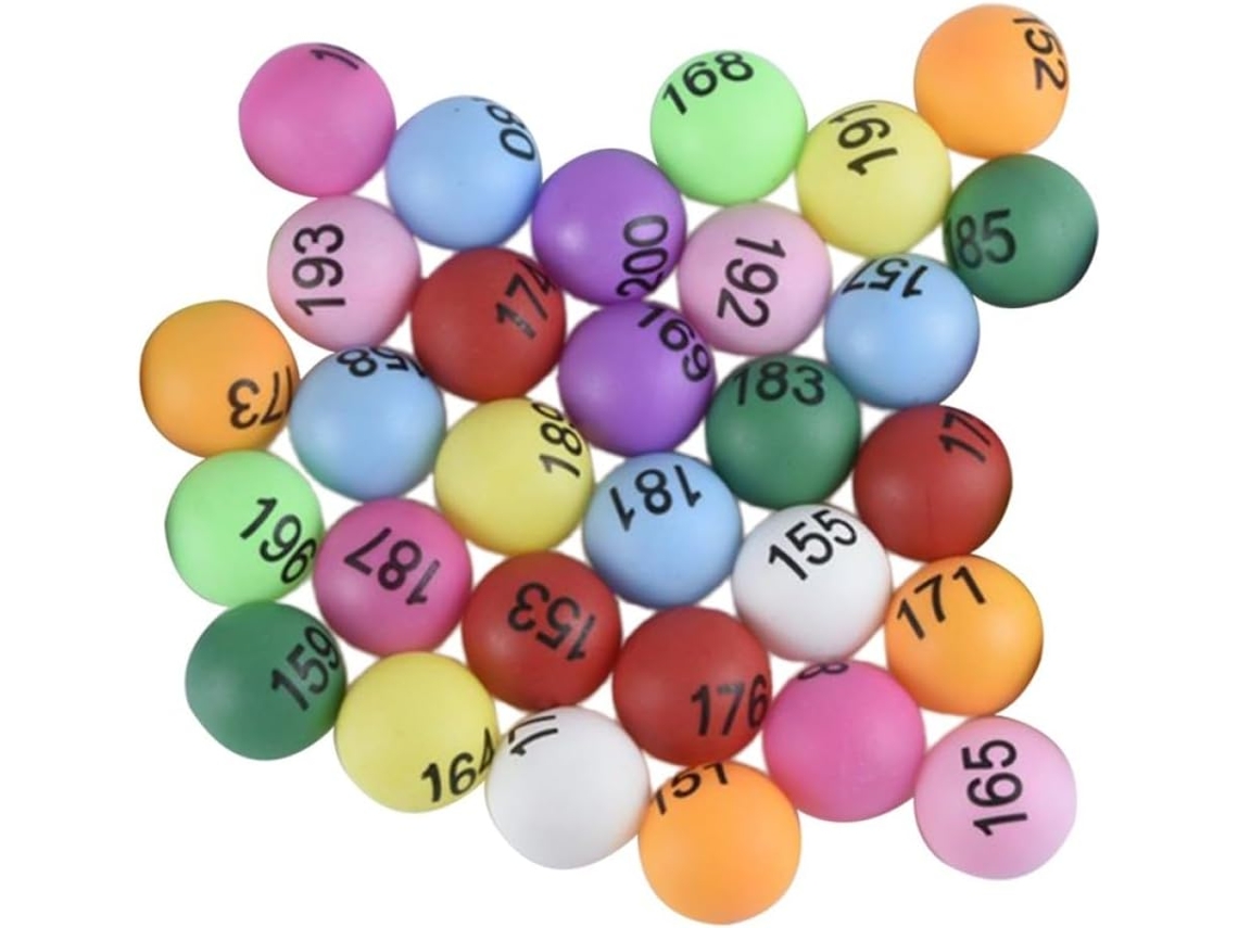 Juego de 100 pelotas de tenis de mesa numeradas (1-100), 4 cm