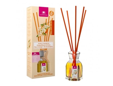 Ambientador CRISTALINAS Reed Diffuser 40Ml Orange Blossom And Honey Difusor de Aroma Frasco de Perfume/Fragrância Prateado Transparente